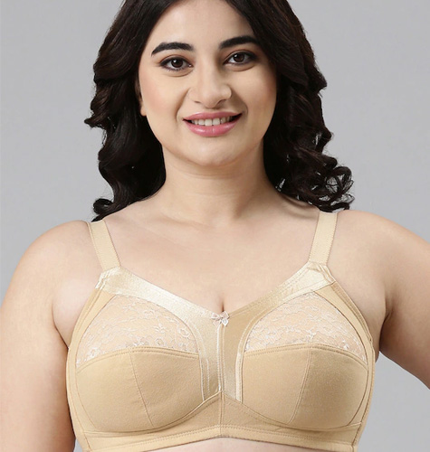 Skin Non-Wired Non Padded Full Coverage Full Support Bra with Lace A014